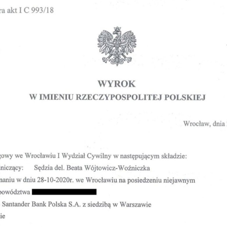 Wyrok Sądu Okręgowego we Wrocławiu na korzyść osób, które wzięły kredyt we frankach szwajcarskich